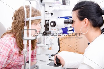 Beautiful young doctor inspect