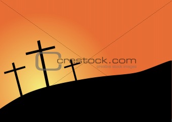 three crosses silhouette easter
