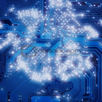 Industrial electronic dark blue background