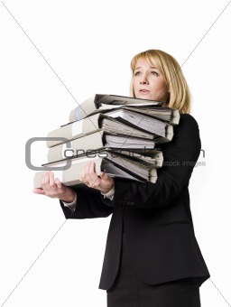 Woman with binders