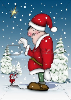 Santa with a little mouse