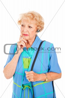 Cellphone Senior Woman - Worried