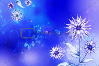 Blue asters background