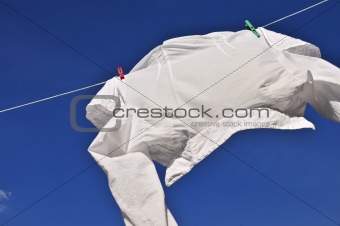 White shirt on clothes line