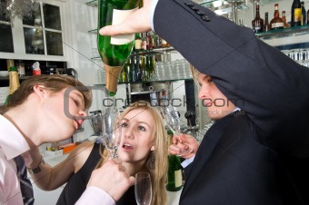 taking the last drop of champagne