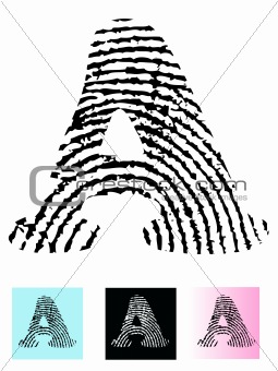 Fingerprint Alphabet Letter A