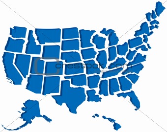 United States Map 3d