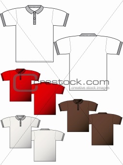 Polo T-shirt template back and front