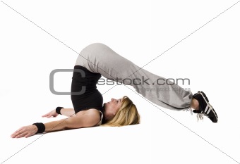 Girl stretching