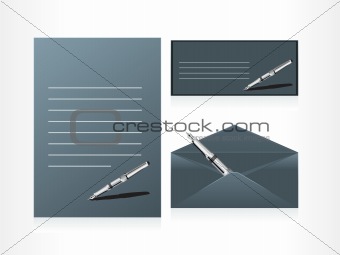 gray envelope with pen and letter