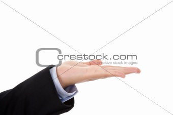 businesswoman hand isolated on white background