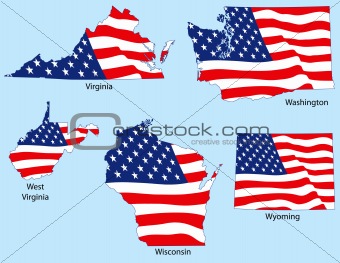Five States with Flags