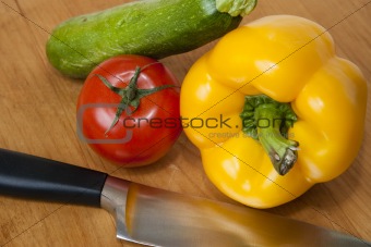 Yellow Red and Orange Bell Pepper