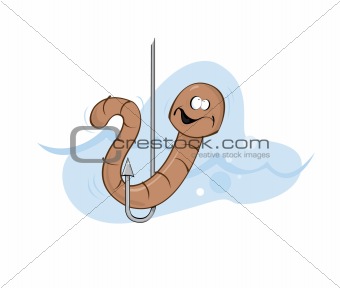 Frightened Worm on a hook