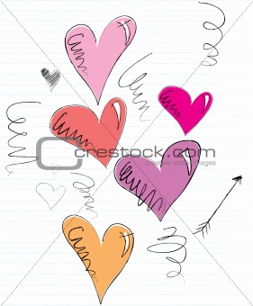 Sketchy Doodle Hearts