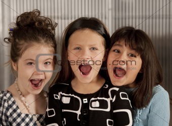 Three screaming girls