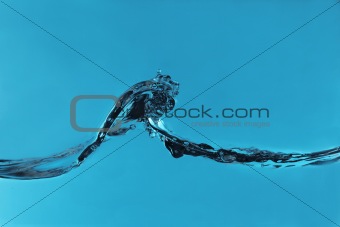 Water wave with light blue background