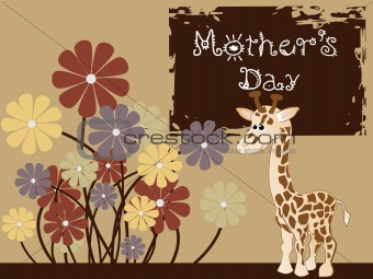 giraffe with colorful flowers