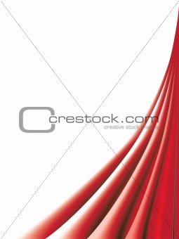 Red curtains on white background
