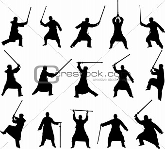 swordsman silhouettes