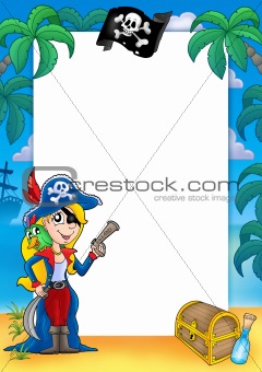 Frame with pirate woman