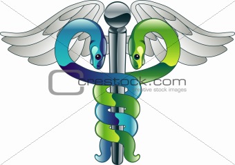 Caduceus doctor's medical symbol