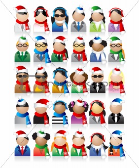 Business people icons, christmas holiday