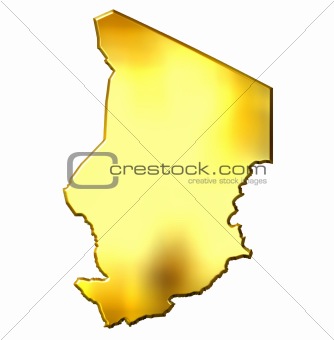 Chad 3d Golden Map