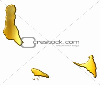 Comoros 3d Golden Map