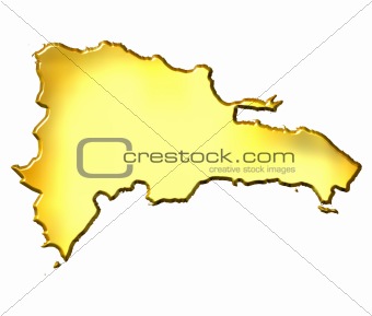 Dominican Republic 3d Golden Map