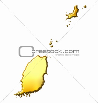 Grenada 3d Golden Map