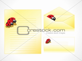 letterhead with ladybug background and envelope