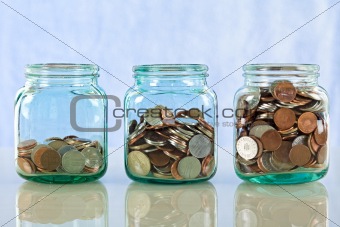 Saving money in old jars