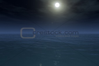 Moon over the sea