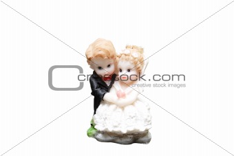ceramic figures of newly-mariied couple