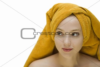 A girl in a towel