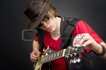 Tuning a guitar
