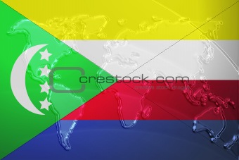 Flag of Comoros metallic map
