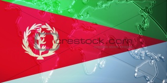 Flag of Eritrea metallic map