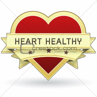 Heart healthy food label or sticker