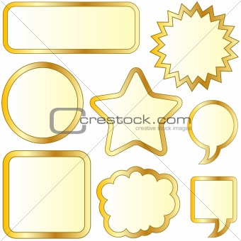 Gold thought and speech bubble sticker
