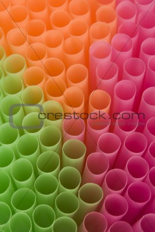Close Up Of Fluro Drinking Straws