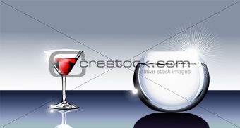 Cocktail glass and fishbowl 