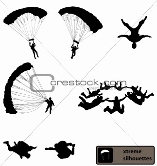 skydiving silhouettes collection