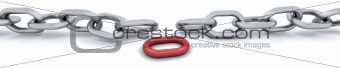 3d render of a chain isolated on white