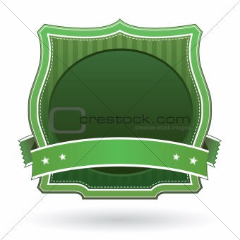 Blank green badges and labels for packaging