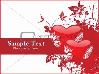 decorated red heart shape illustration