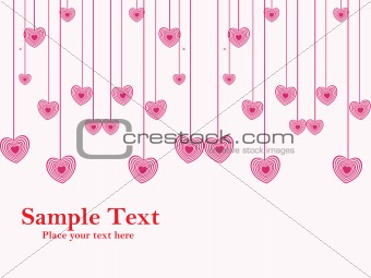 hanging pink heart shape illustration