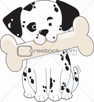 Dalmatian with Bone