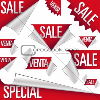 Sale and venta labels and stickers